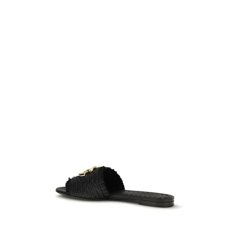 Dolce & Gabbana Beige Raffia Sandals