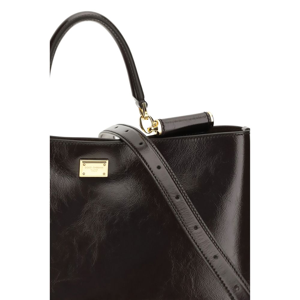Dolce & Gabbana Brown Calf Leather Bos Taurus Handbag