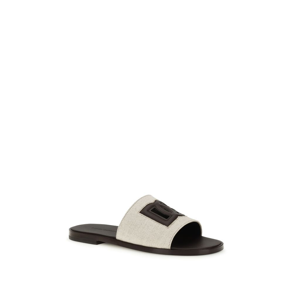 Dolce & Gabbana Beige Canvas Sandals