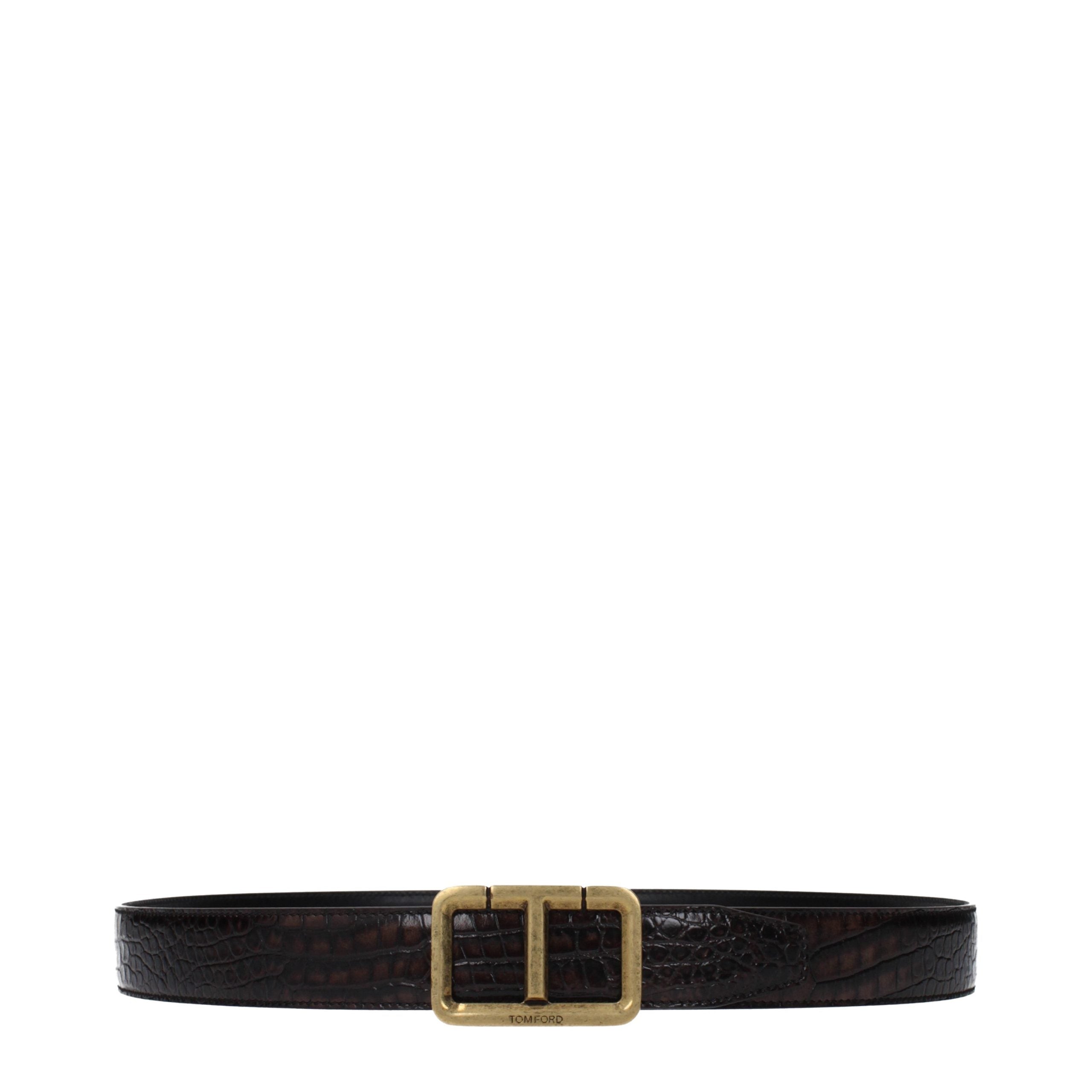 Tom Ford Brown Leather Regular Belt