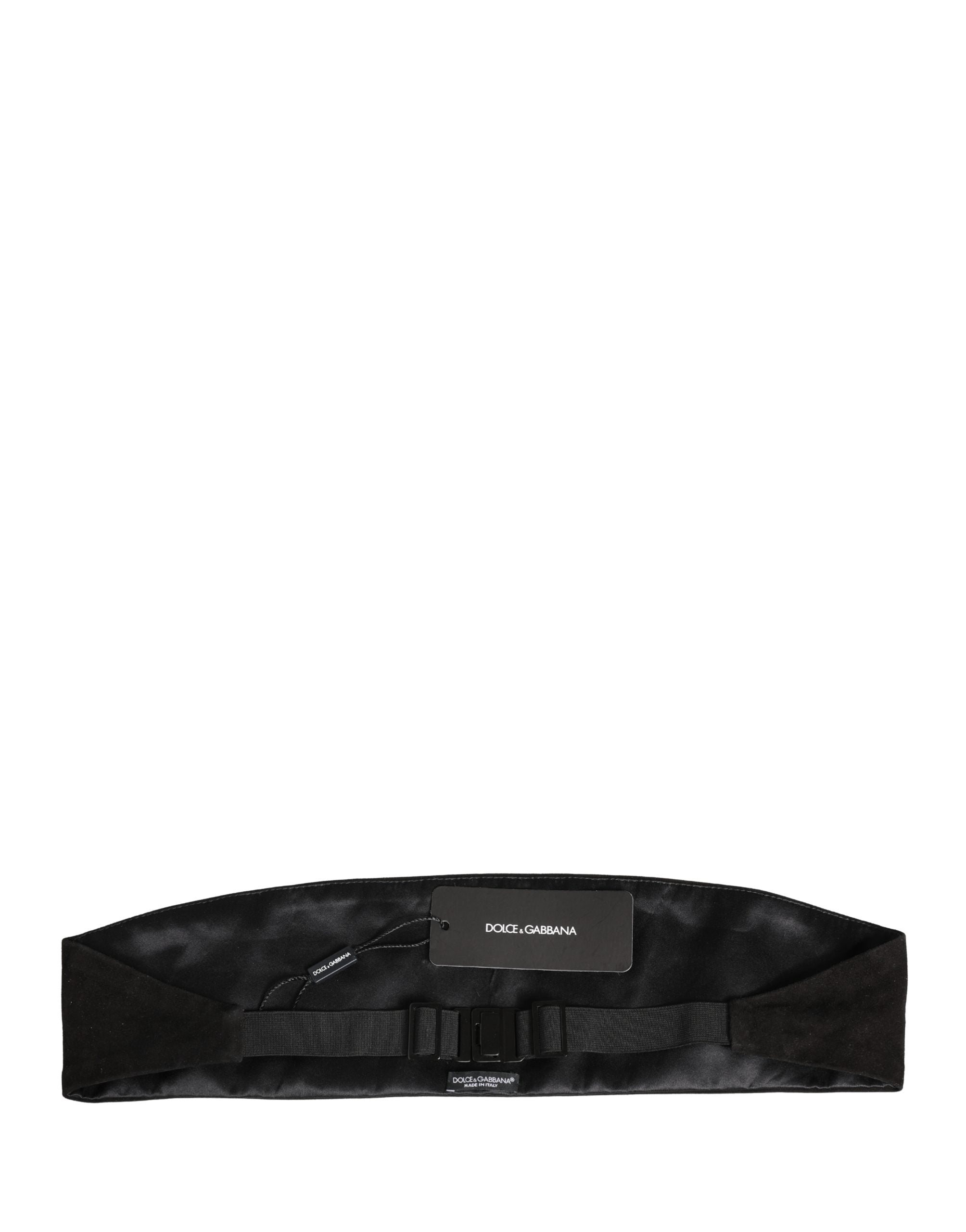Dolce & Gabbana Black Velvet Wide Belt Waist  Cummerband Men