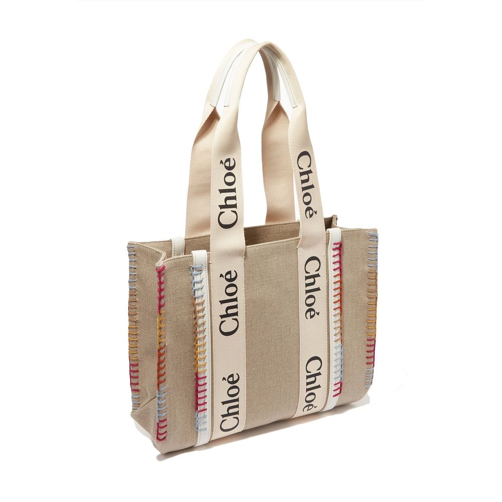 Chloé Beige Wool Tote Bag