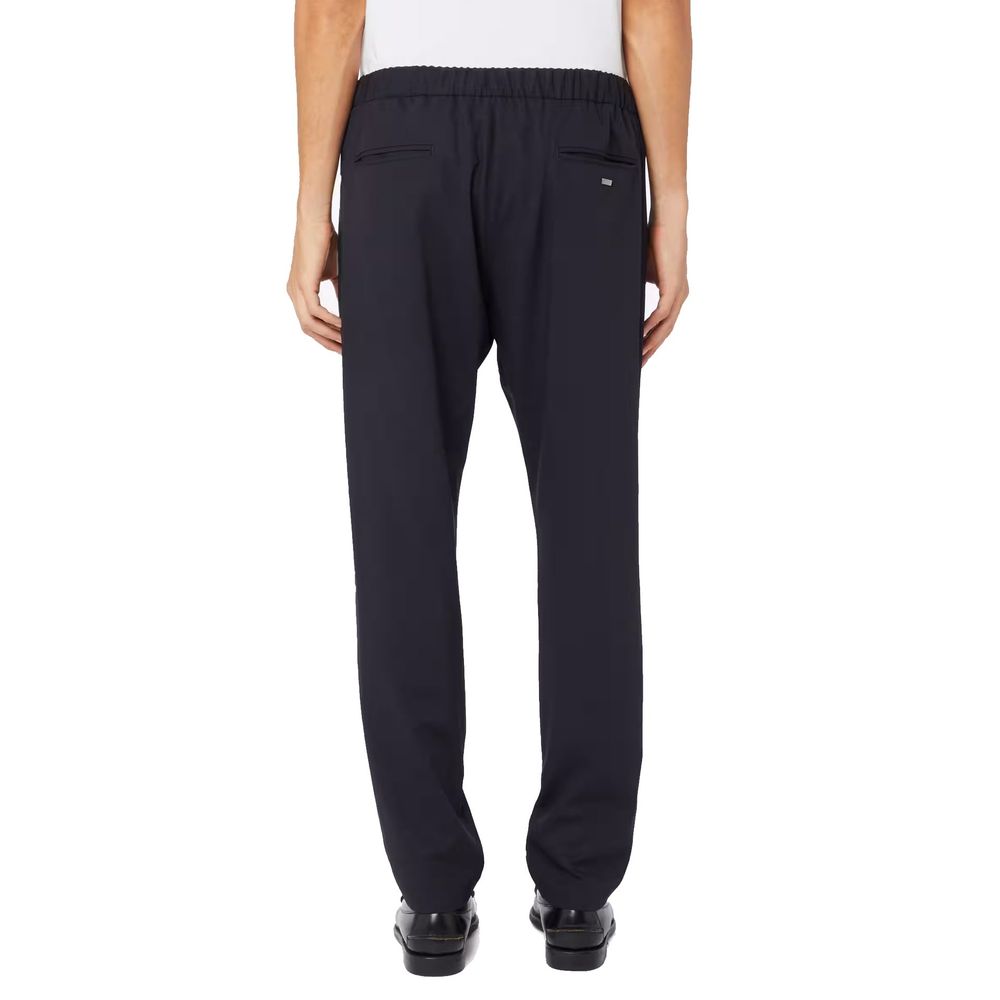 Herno Blue Virgin Wool Casual Pants