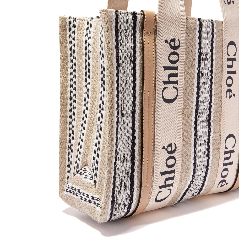 Chloé Beige Linen Tote Bag