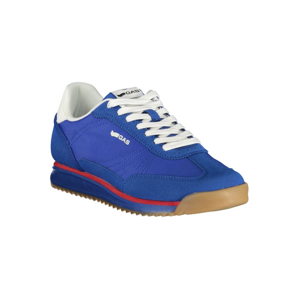Gas Blue Polyurethane Men Sneaker