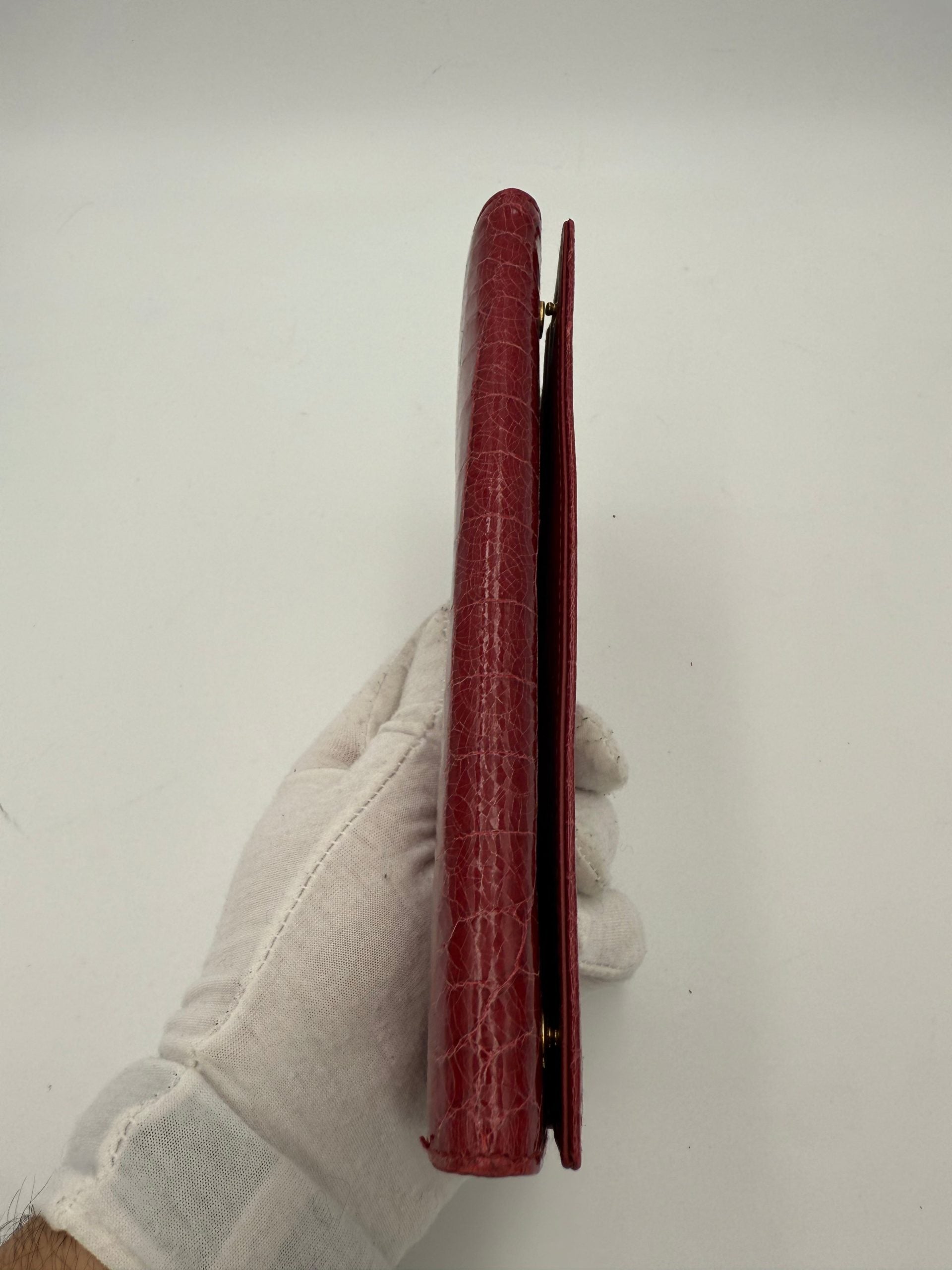 Miu Miu MIU MIU Rosso Crocodile Print Leather Wallet