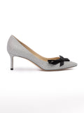 Jimmy Choo Silver Fine Glitter Fabric Romy 60 Pumps