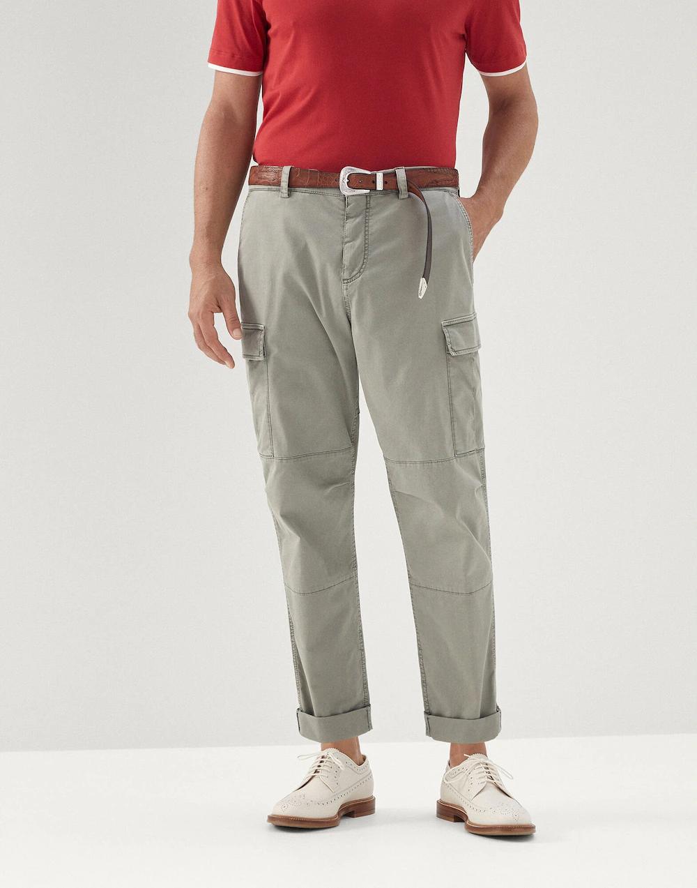 Brunello Cucinelli Green Cotton Cargo Pants