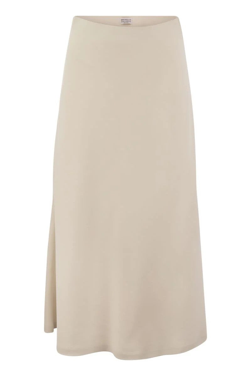 Brunello Cucinelli Beige Viscose Long Skirt