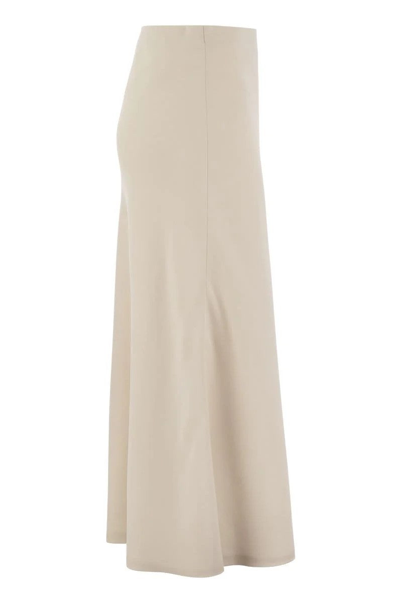Brunello Cucinelli Beige Viscose Long Skirt
