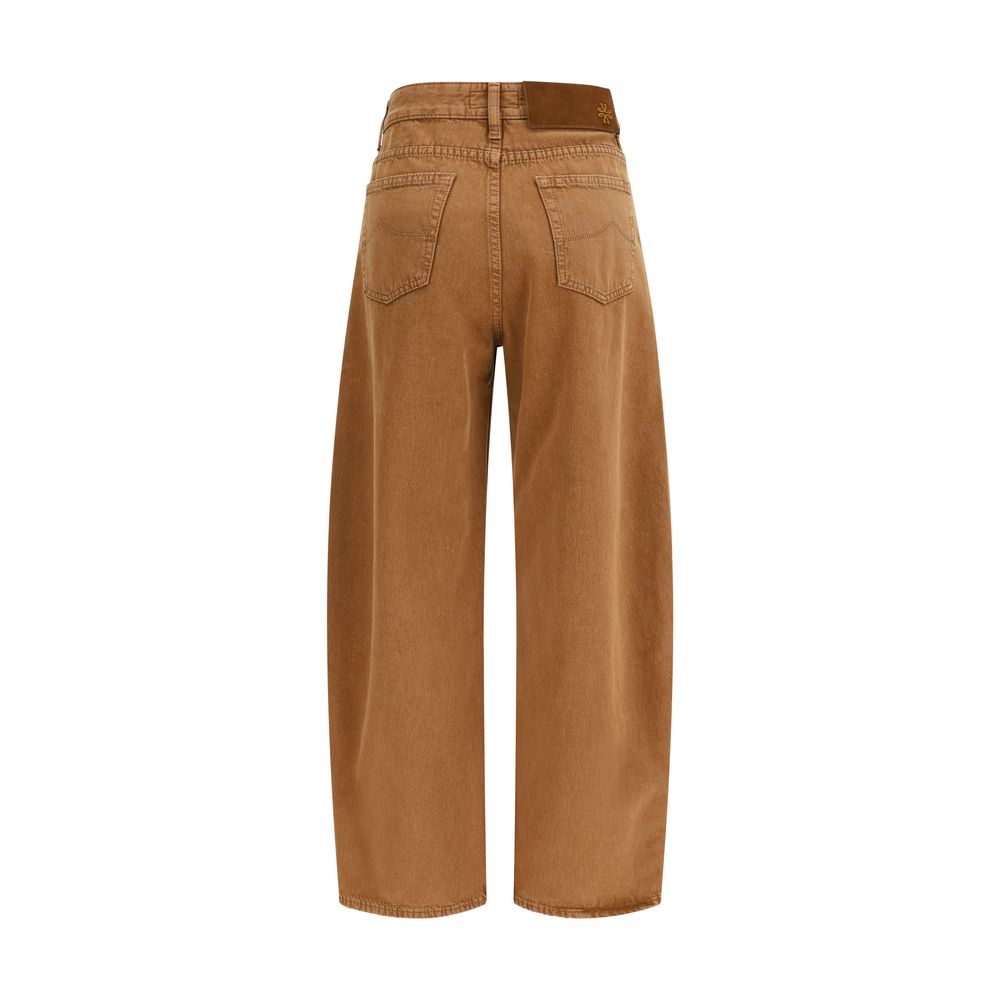 Jacob Cohen Brown Cotton Relaxed Fit Jeans