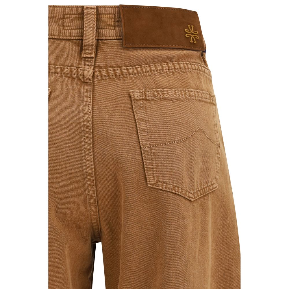 Jacob Cohen Brown Cotton Relaxed Fit Jeans