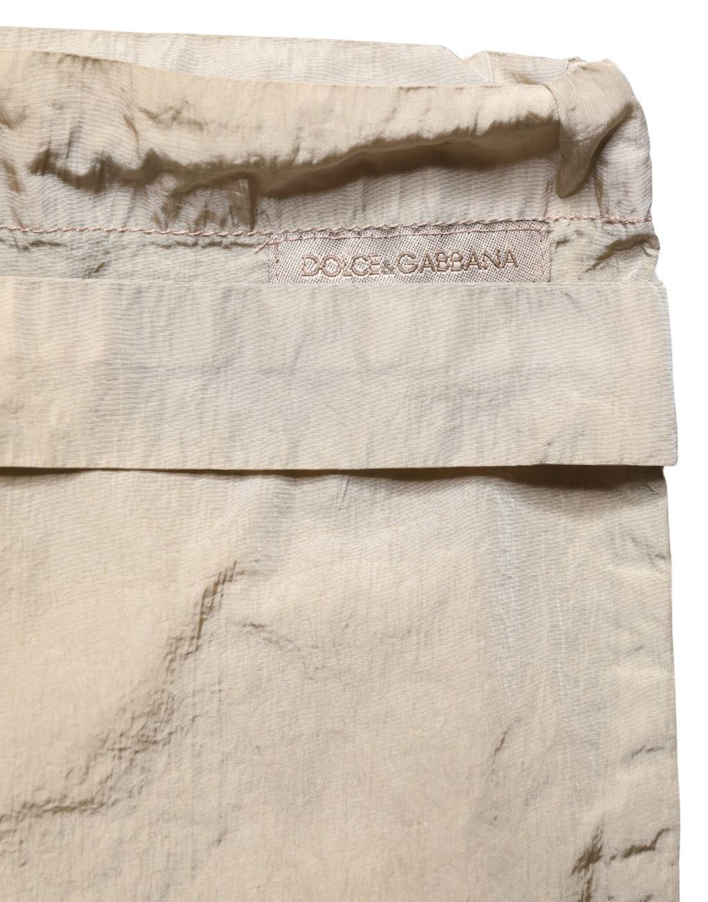 Dolce & Gabbana Braune Nylon-Bade-Shorts mit Kordelzug Bademode