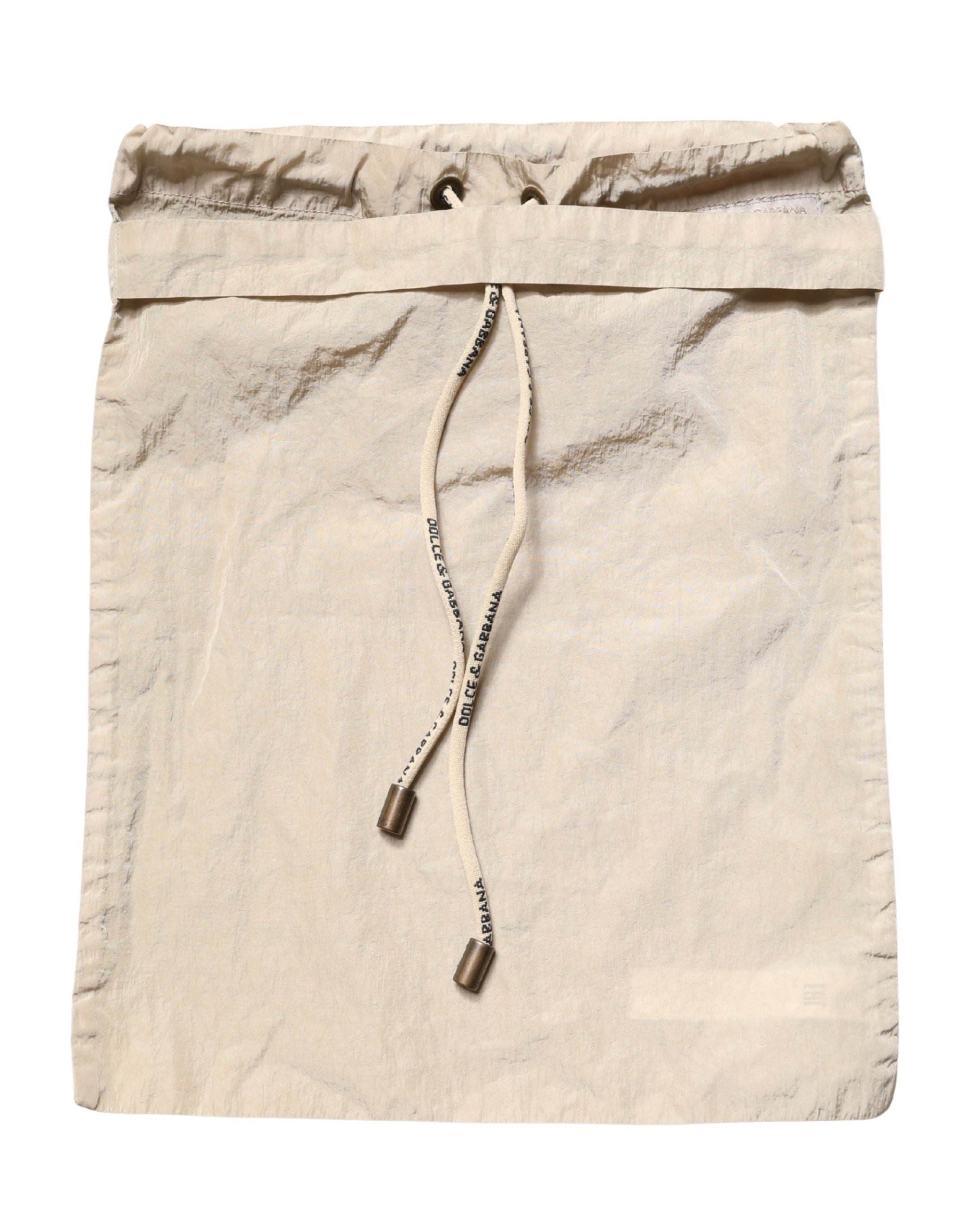 Dolce & Gabbana Braune Nylon-Bade-Shorts mit Kordelzug Bademode