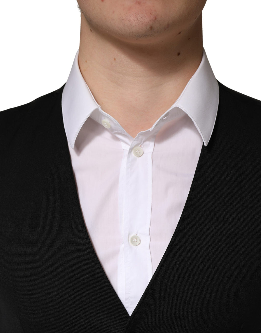 Dolce & Gabbana Zwart Wollen Enkele Rij Knoop Heren Gilet Vest