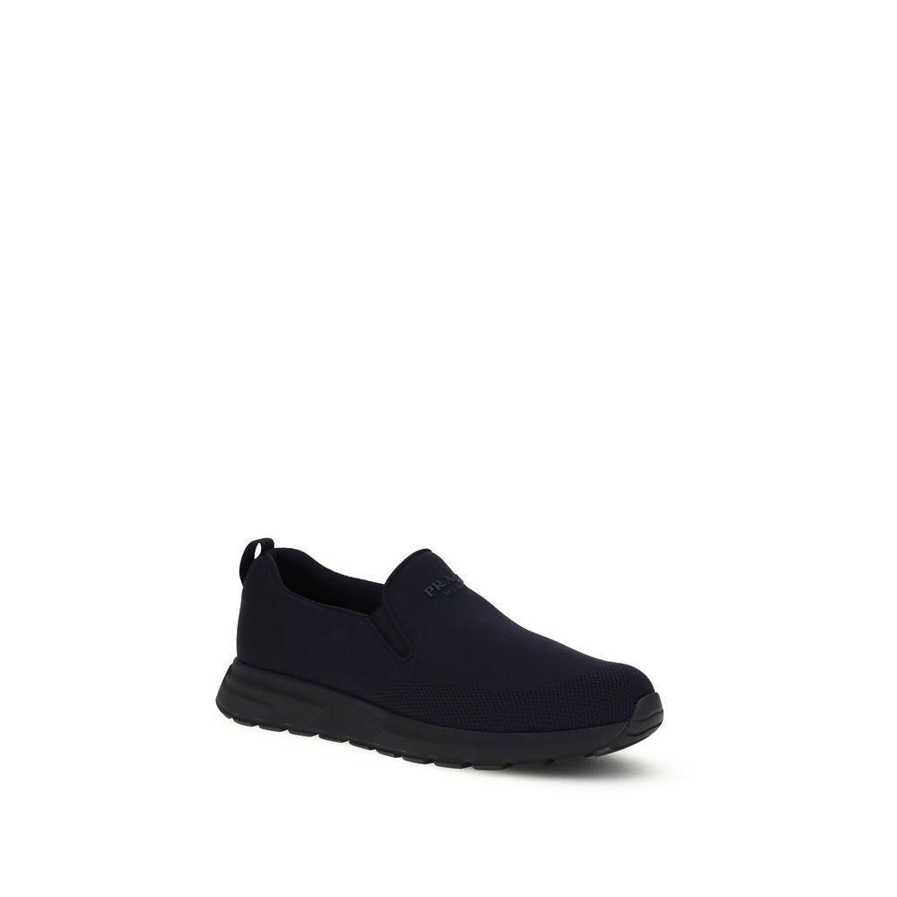 Prada Blue Fabric Low Top Sneakers