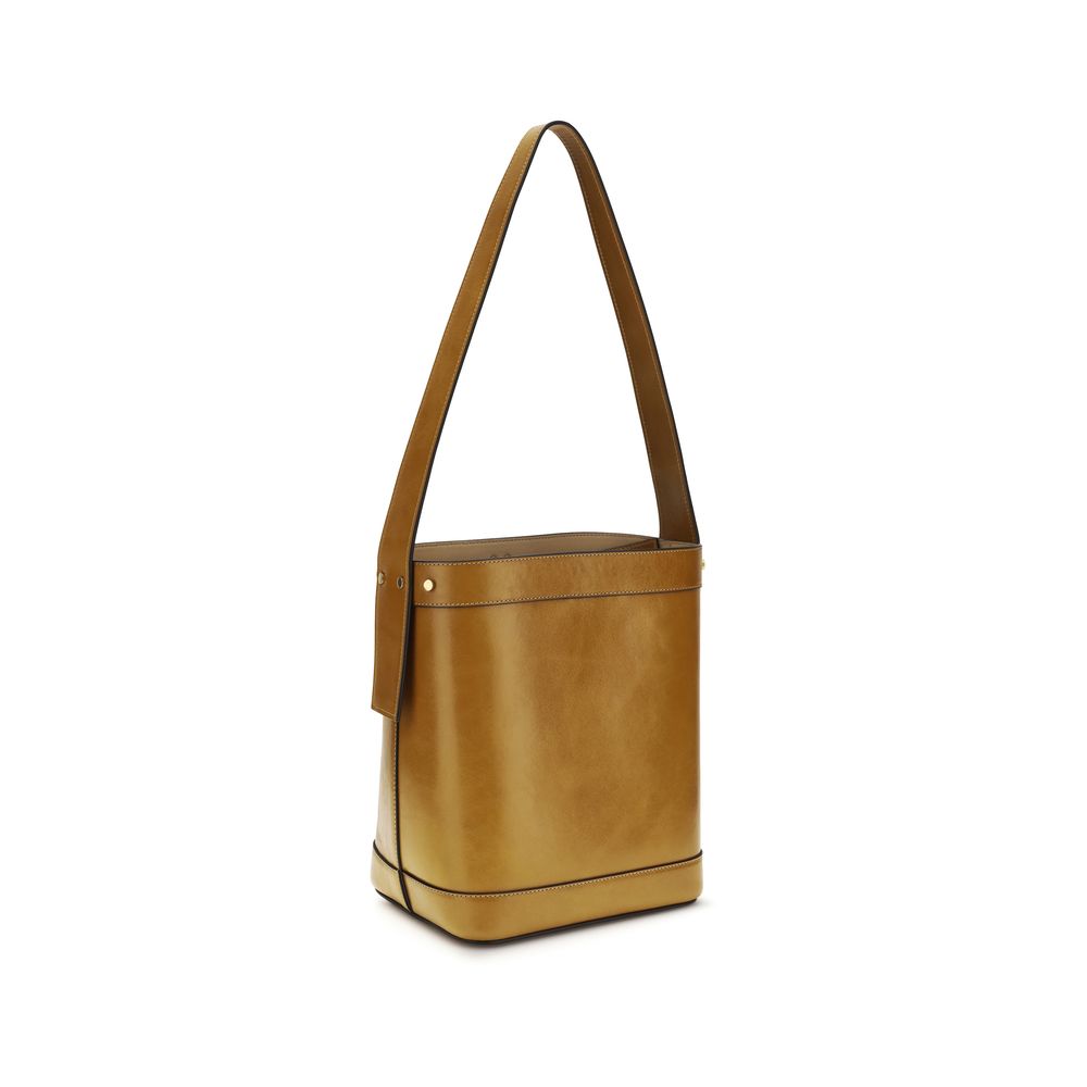 Versace Brown Calf Leather Bos Taurus Shoulder Bag