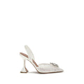 Amina Muaddi White Fabric High Heel Pumps