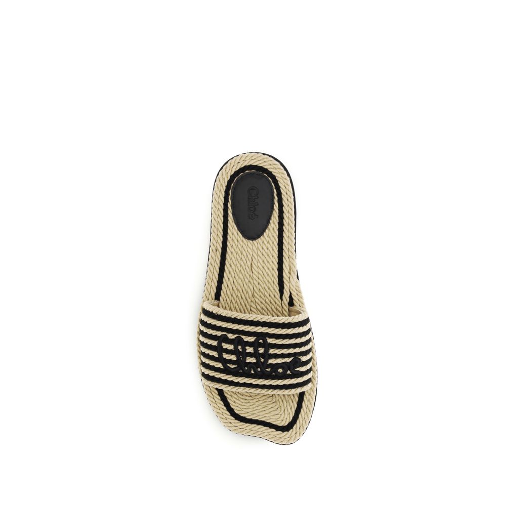 Chloé Multicolor Raffia Sandals
