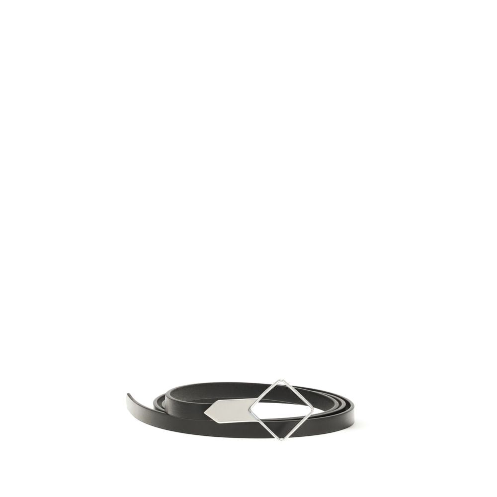 The Row Black Calf Leather Bos Taurus Thin Belt
