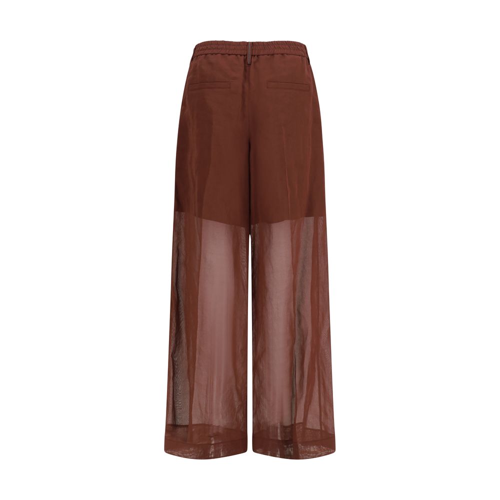Brunello Cucinelli Brown Cotton Dress Pants