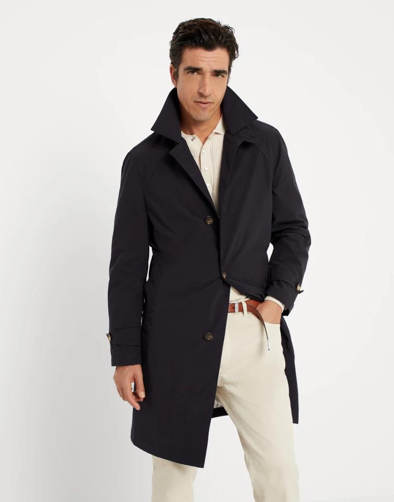Brunello Cucinelli Blue Polyester Trench Coat