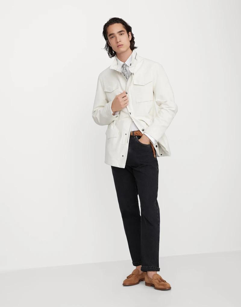 Brunello Cucinelli Beige Linen Shell Jacket
