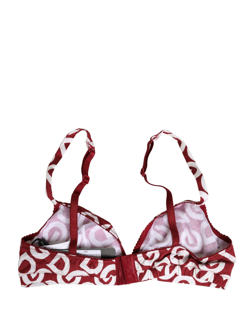 Dolce & Gabbana Red Logo Monogram Cotton Soft Cup Bra Underwear
