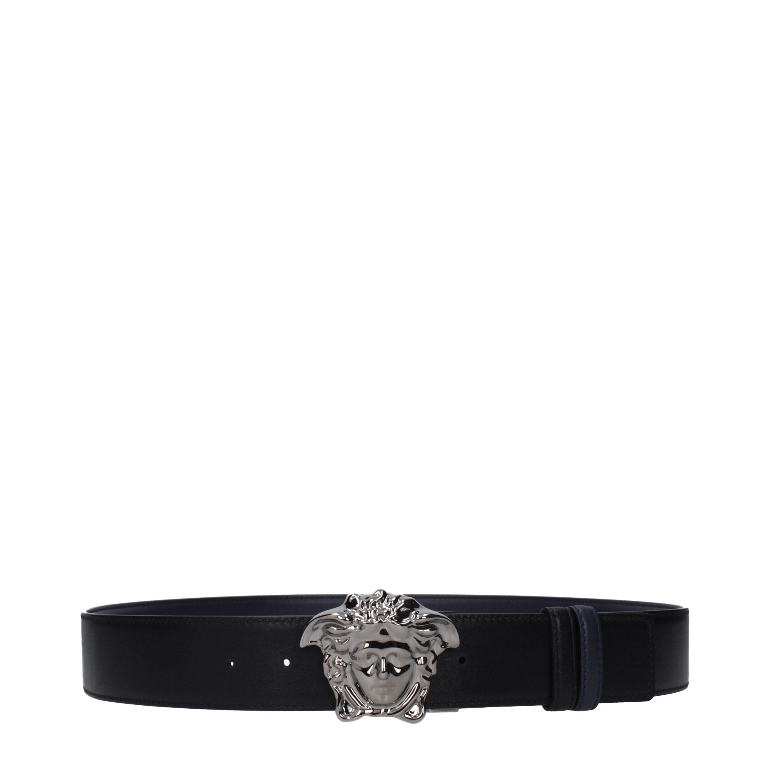 Versace Blue Leather Regular Belt