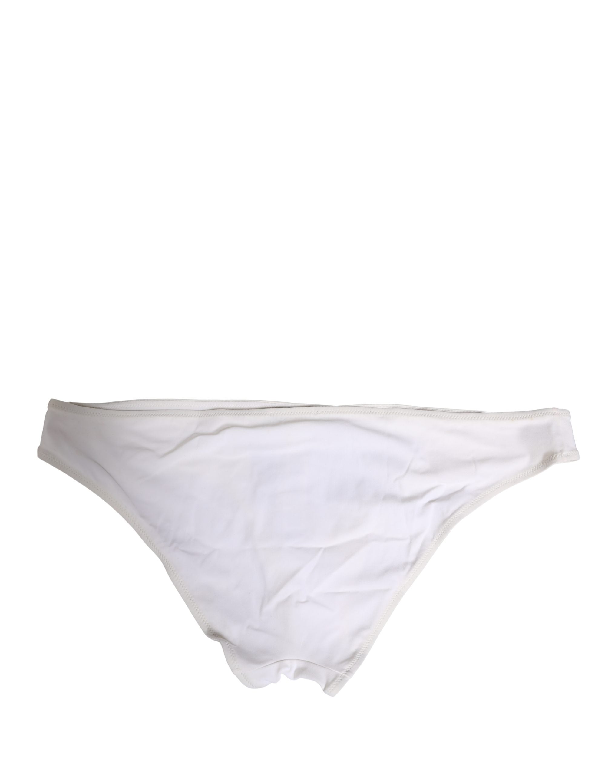 Dolce & Gabbana White DG Logo Plaque Bikini Bottom Underwear