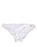 Dolce & Gabbana White DG Logo Plaque Bikini Bottom Underwear