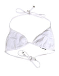 Dolce & Gabbana White Nylon Triangle Beachwear Bikini Top Swimwear