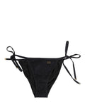 Dolce & Gabbana Black Tie-Side Bikini Bottom Swimsuit Swimwear