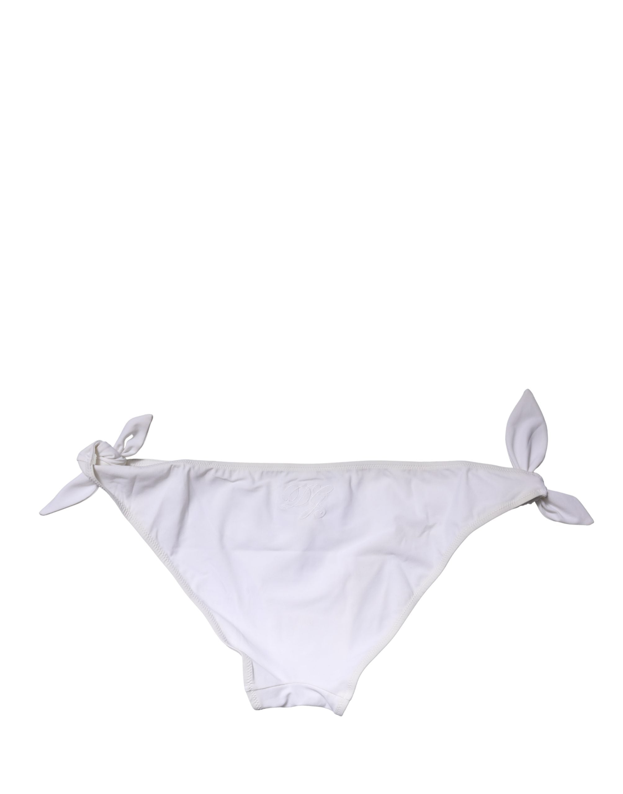 Dolce & Gabbana White Side-Tie Bikini Bottom Swimsuit Swimwear