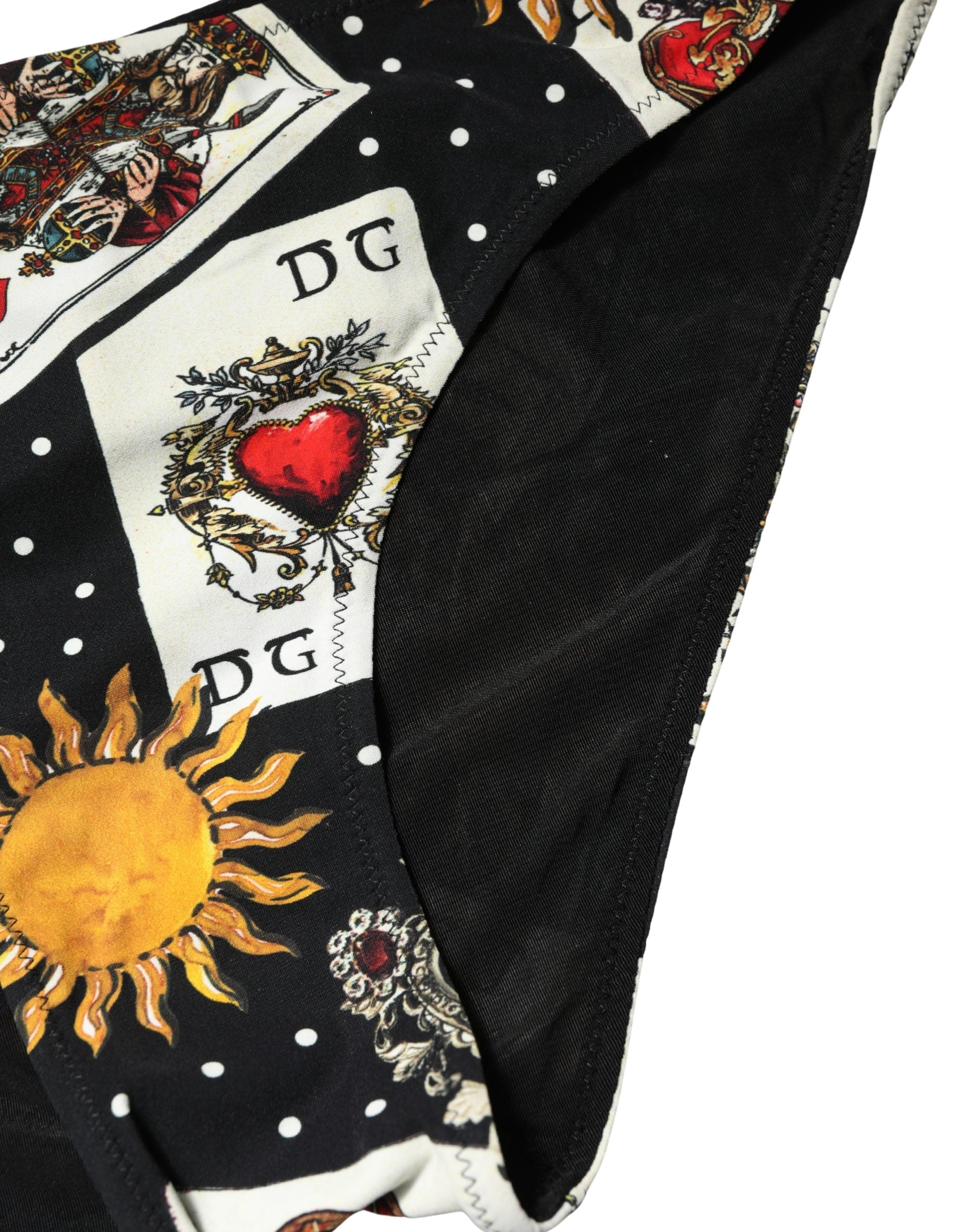 Dolce & Gabbana Black Graphic Cards Print Bikini Bottom Swimwear