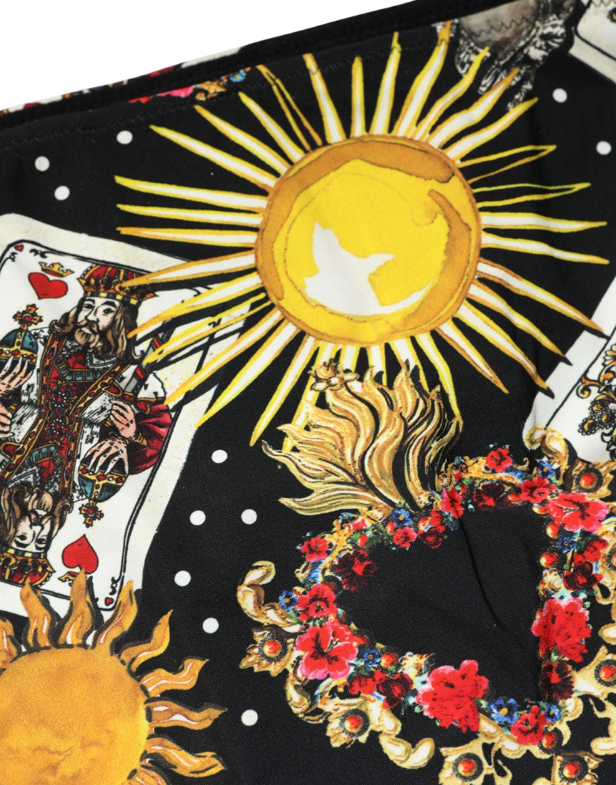 Dolce & Gabbana Black Graphic Cards Print Bikini Bottom Swimwear