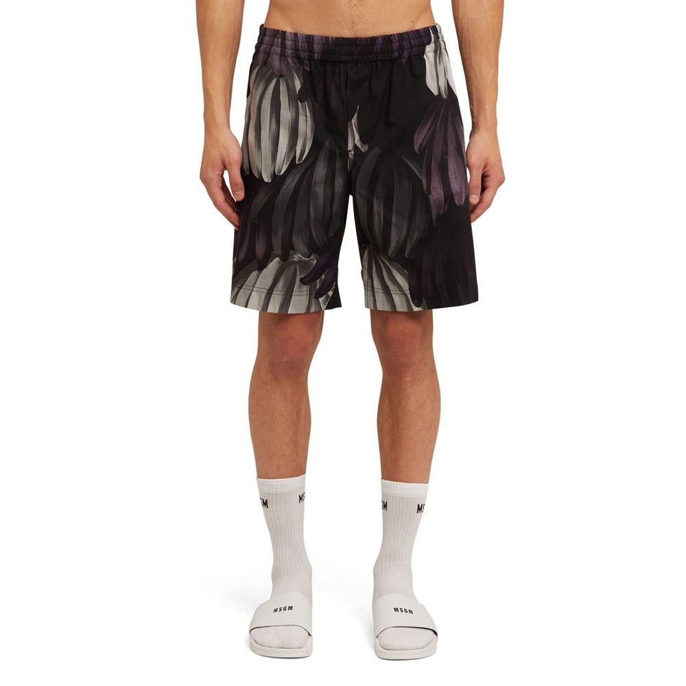 MSGM Purple Cotton Bermuda Shorts