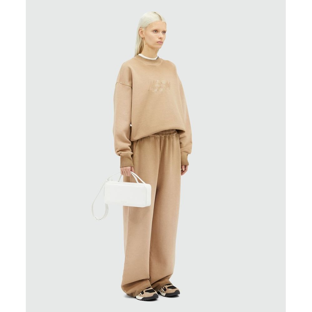 MSGM Beige Cotton Casual Pants