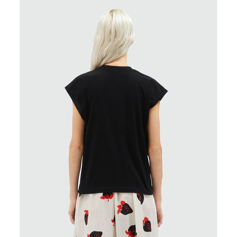 MSGM Black Cotton T-Shirt
