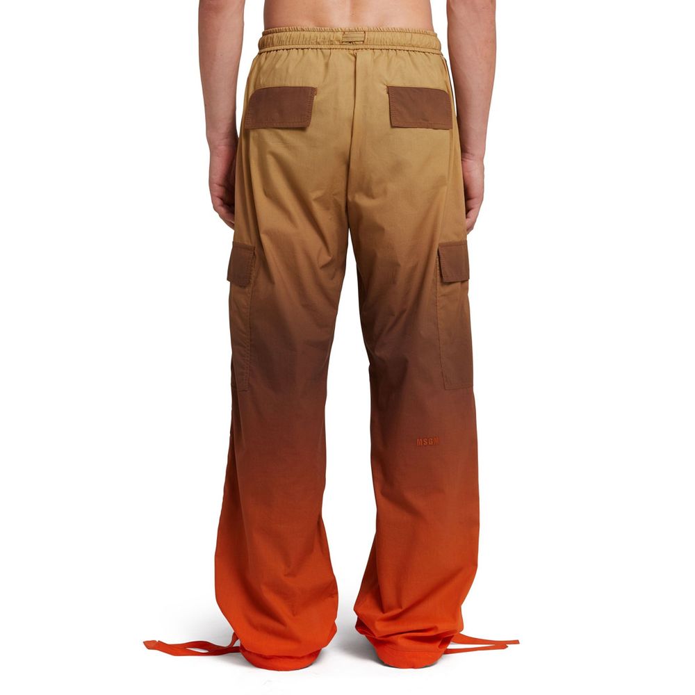 MSGM Beige Cotton Casual Pants