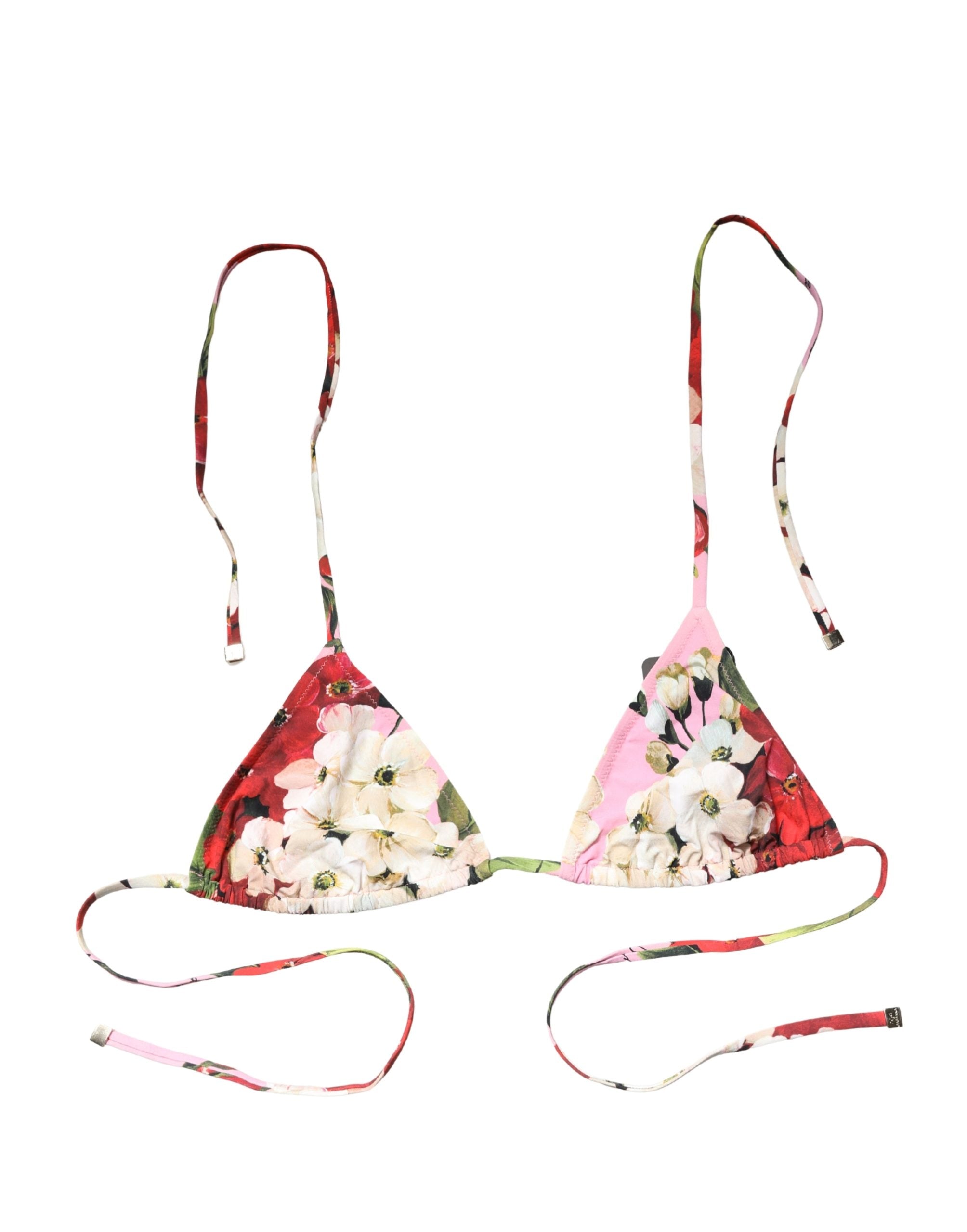 Dolce & Gabbana Multicolor Floral Triangle Bikini Top Swimwear