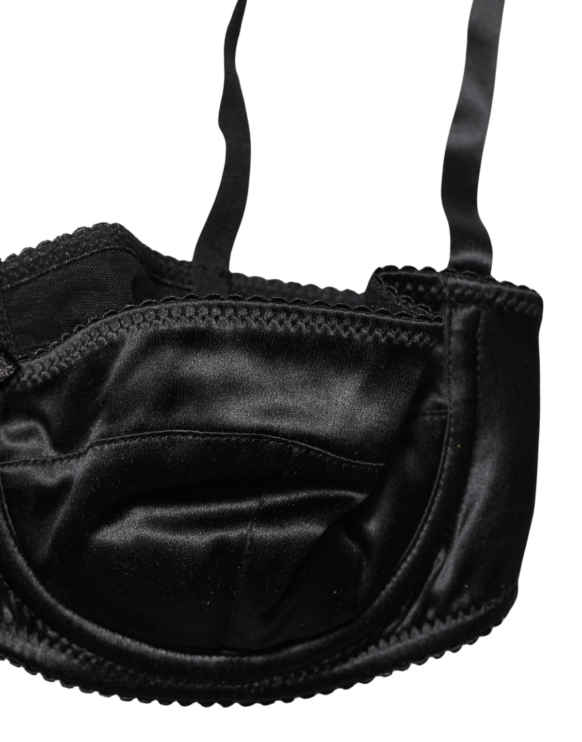 Dolce & Gabbana Zwarte Semi-Gewatteerde Beugel Balconette BH Ondergoed