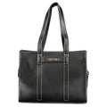 Mario Valentino Black Polyurethane Women's Bag with Shoulder Straps and Pockets