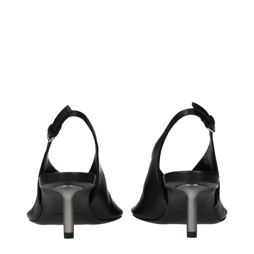 Jil Sander Black Leather Pumps