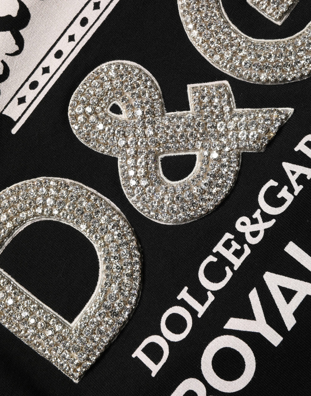 Dolce & Gabbana Zwarte Katoenen Sweatshirt Trui met Versieringen