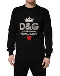 Dolce & Gabbana Zwarte Katoenen Sweatshirt Trui met Versieringen