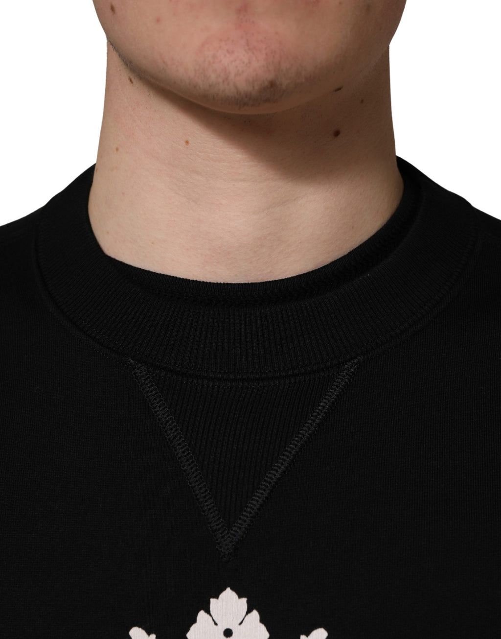 Dolce & Gabbana Zwarte Katoenen Sweatshirt Trui met Versieringen