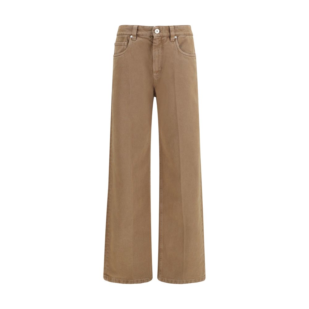 Brunello Cucinelli Brown Cotton Straight Leg Jeans