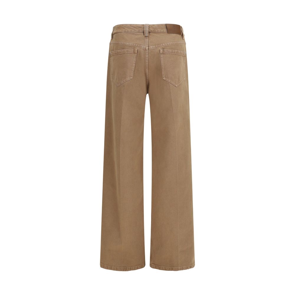 Brunello Cucinelli Brown Cotton Straight Leg Jeans