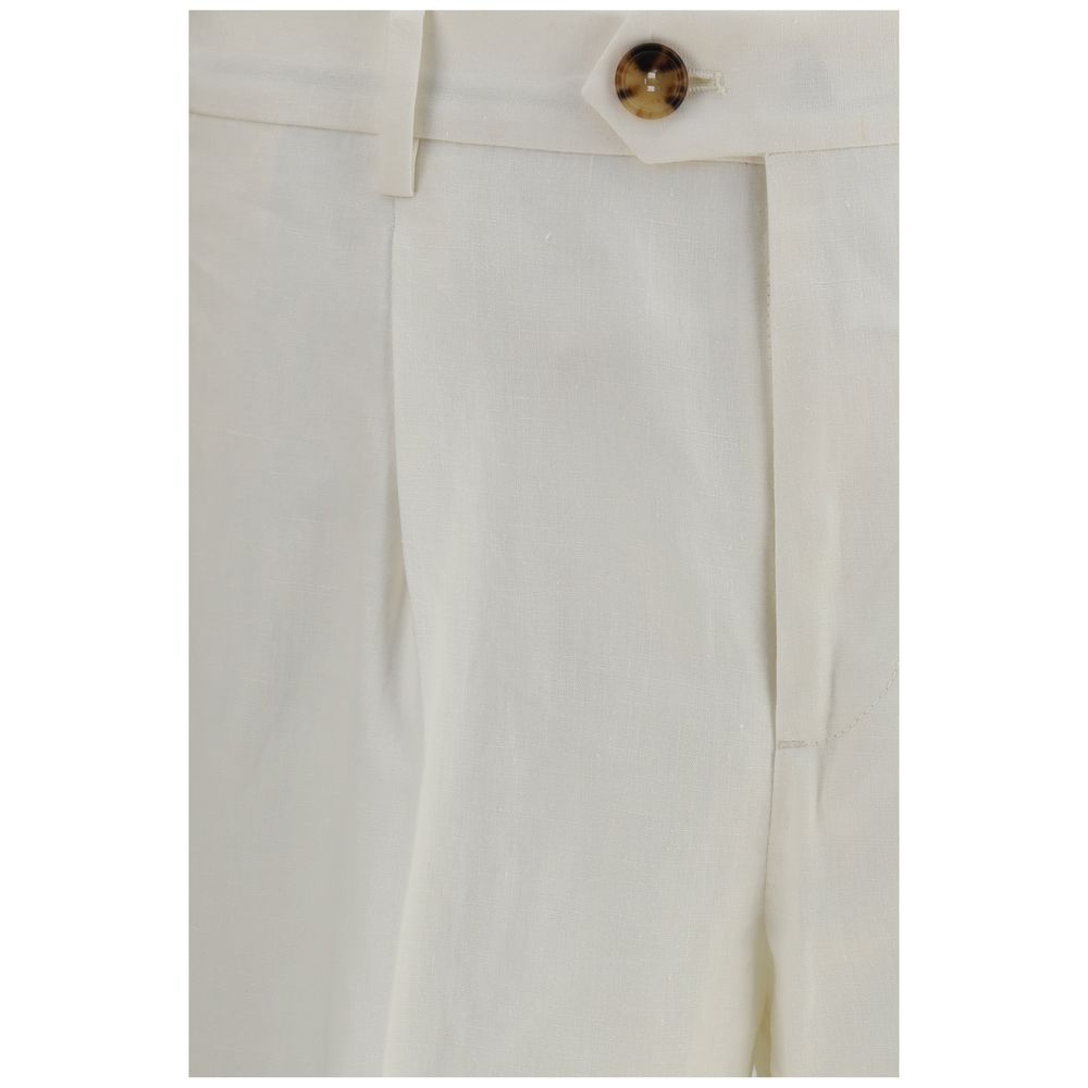 Brunello Cucinelli White Linen Casual Pants
